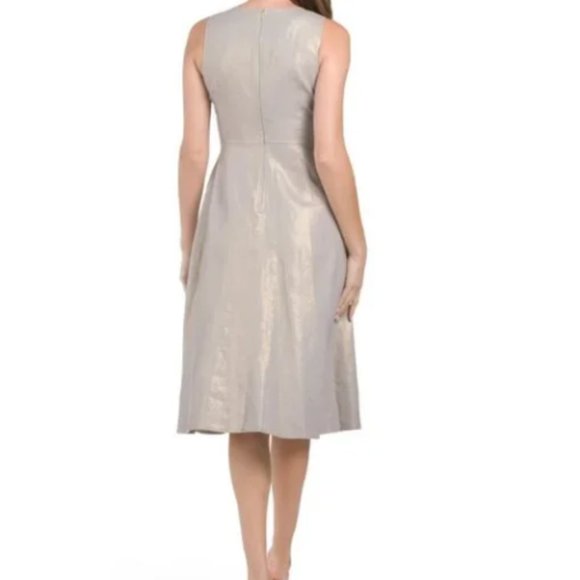 Donna Karan Tan Gold Summer Cools A-line Sleeveless Work/Office Dress sz 4 NWT - Picture 2 of 9